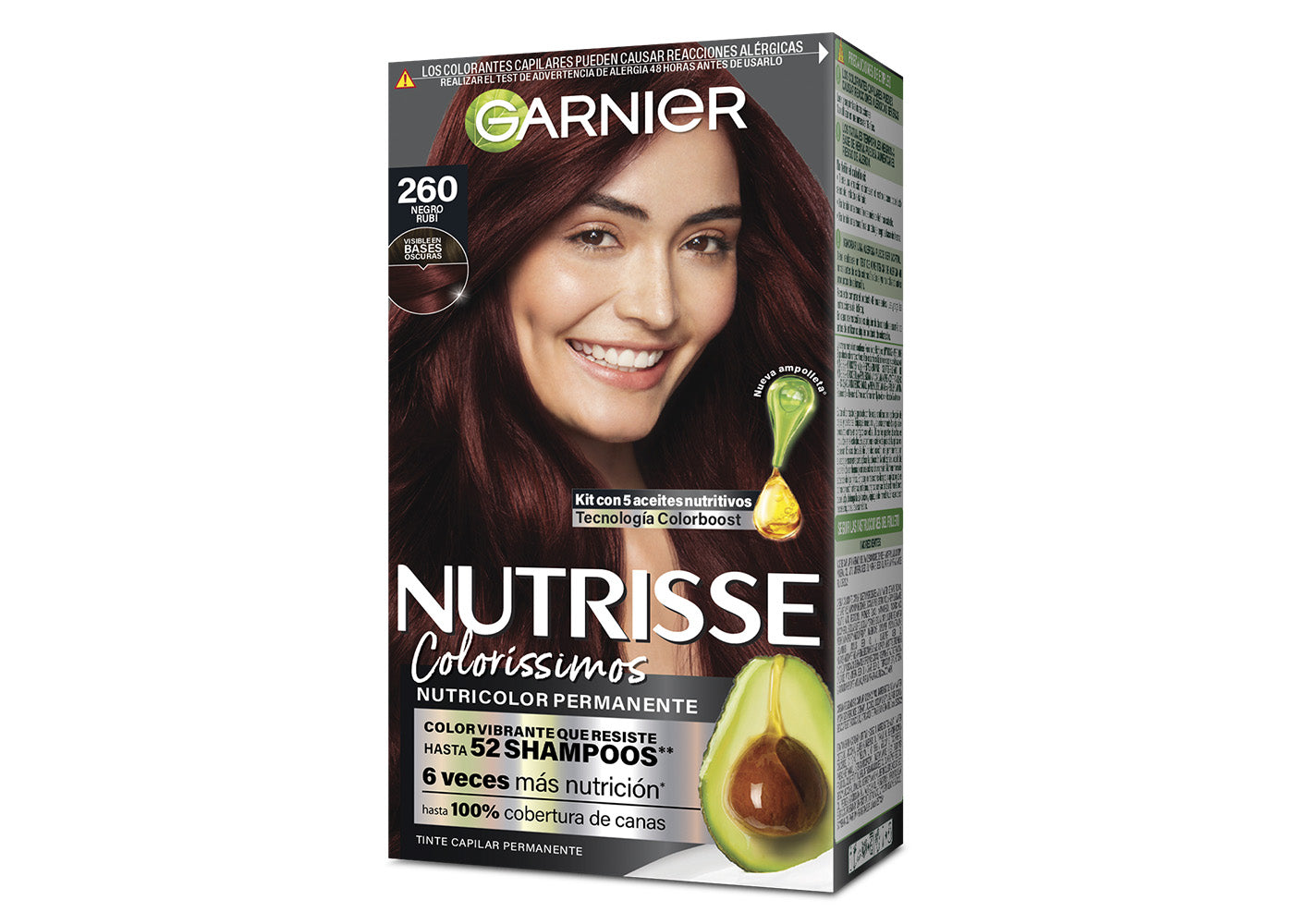 Tinte negro rubí 260 para cabello oscuro Nutrisse Coloríssimos